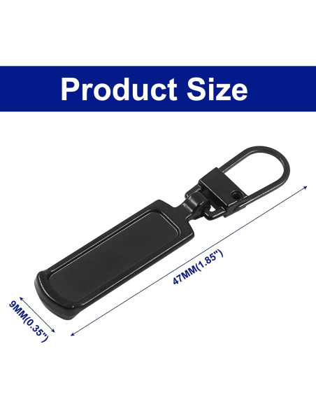 Tiradores de Cremallera Hitefu 6PCS Universal Negro