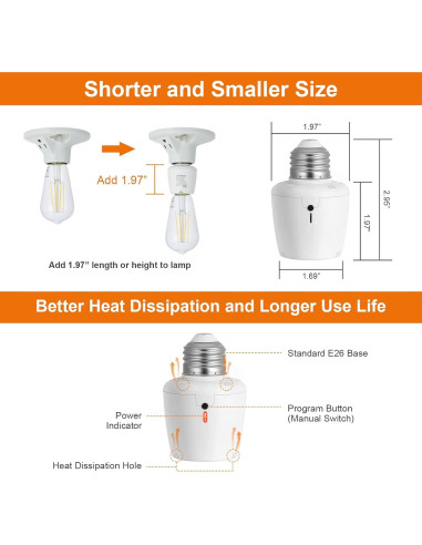 Portalámparas Inalámbrico SURAIELEC E26/E27 con Control Remoto