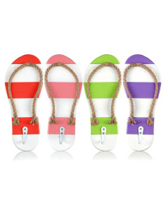 Ganchos de Pared Sintuff 4 Pcs Chancleta Madera Decorativos