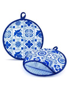 Bolsa Calentadora de Tortillas Honeydak 20.32 cm Talavera Azul - 2 Pcs