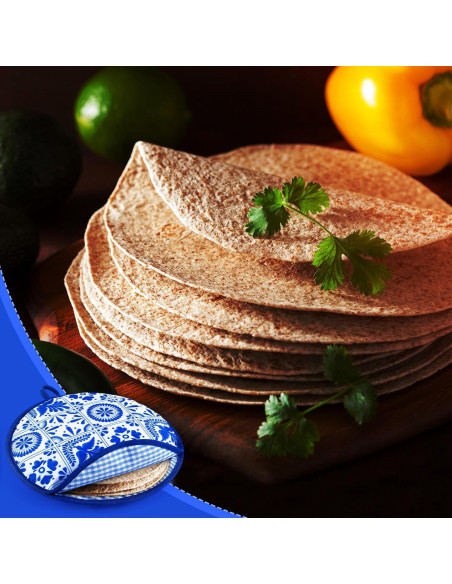 Bolsa Calentadora de Tortillas Honeydak 20.32 cm Talavera Azul - 2 Pcs