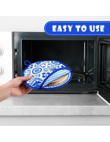 Bolsa Calentadora de Tortillas Honeydak 20.32 cm Talavera Azul - 2 Pcs