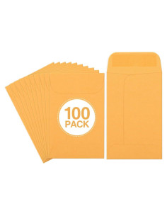 Sobres para Monedas Eupako 100 PCS 5.7x8.9 cm Kraft Gummed