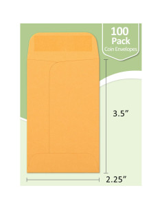 Sobres para Monedas Eupako 100 PCS 5.7x8.9 cm Kraft Gummed 2