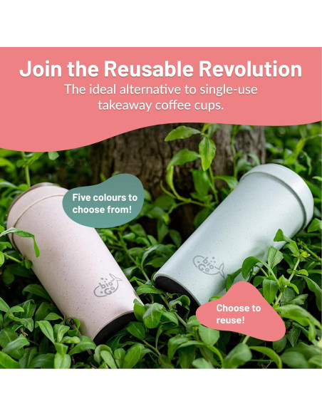 Taza de Café de Viaje bioGo Rosa 16oz Reutilizable Apta Microondas Taza de Café de Viaje bioGo Rosa 16oz Reutilizable Apta Microondas