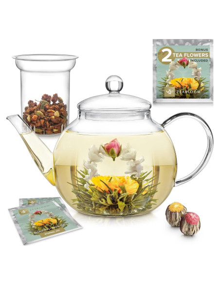 Tetera de vidrio Teabloom Celebration 1.0 L con infusor
