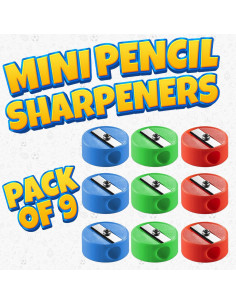 Sacapuntas Mini Bedwina - Paquete de 9 Colores para Niños 2