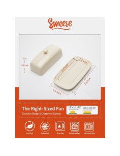 Plato de Mantequilla Sweese Beige con Tapa 19.8 cm Cerámica 2