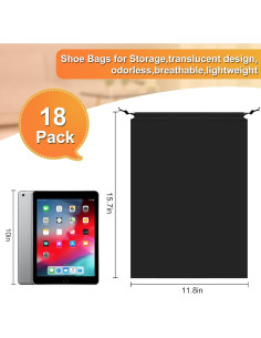 18 Bolsas para Zapatos de Viaje PE 30x40cm - Unisex 2