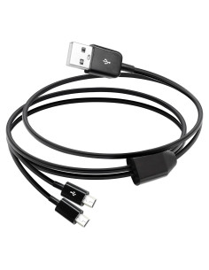 Cable Divisor Mini USB Dual RIIEYOCA 1m Carga y Datos