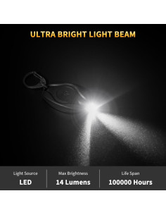 Paquete de 10 Linternas de Llavero RISEMART LED 14 Lúmenes 2