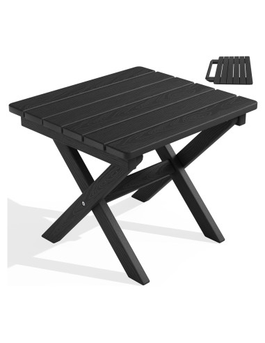 Mesa Lateral Plegable SERWALL Adirondack HDPE Negra