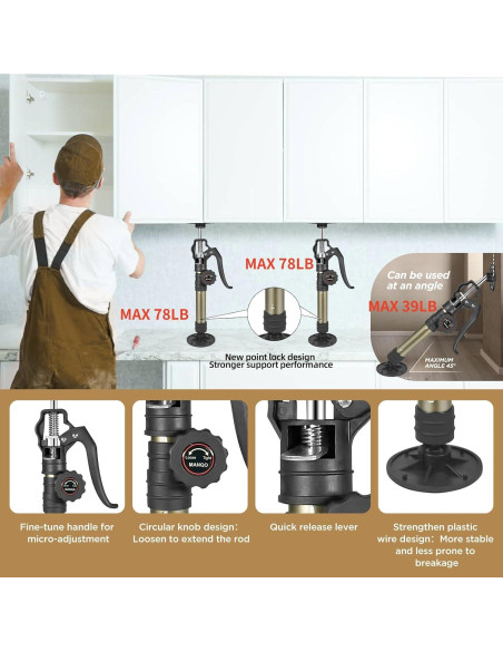 Soportes de Gabinete MANQO Ajustables 32-60 cm, 70 kg, 2 Piezas