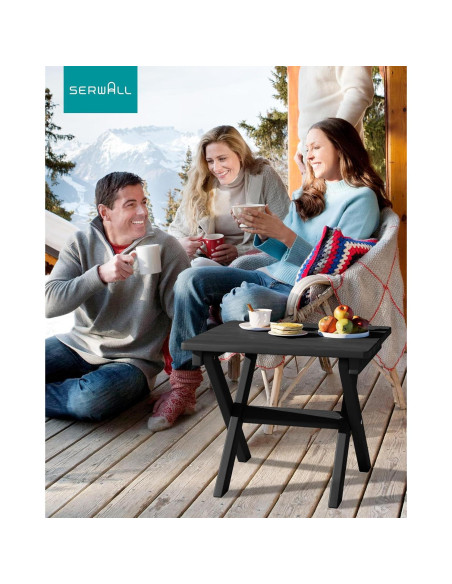 Mesa Lateral Plegable SERWALL Adirondack HDPE Negra