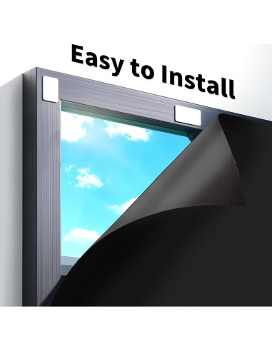 Cortina Blackout AIFOTO 100% Poliéster 67x127cm Negro