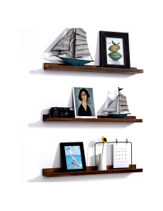 Estanterías Flotantes de Madera AZSKY 61x24cm Juego de 3