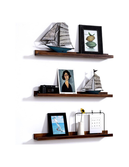 Estanterías Flotantes de Madera AZSKY 61x24cm Juego de 3