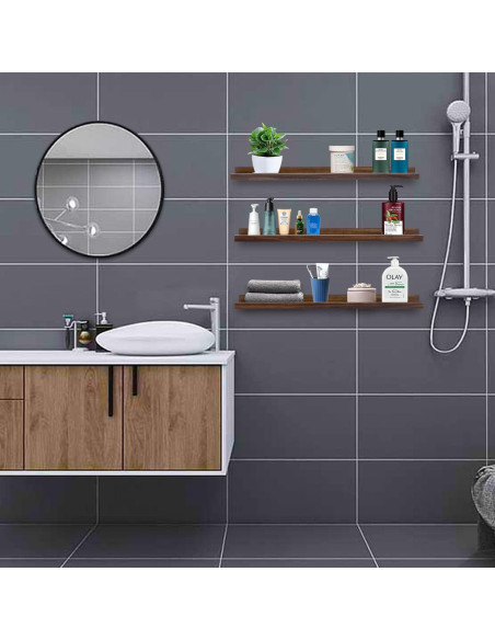 Estanterías Flotantes de Madera AZSKY 61x24cm Juego de 3