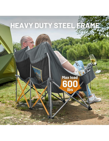 Silla de Camping Doble TIMBER RIDGE Acolchada 272 kg