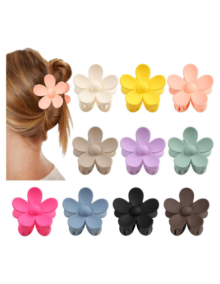 Clip de Garra de Flor vivinin 10 PCS Antideslizantes para Cabello Grueso