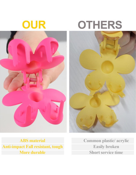 Clip de Garra de Flor vivinin 10 PCS Antideslizantes para Cabello Grueso