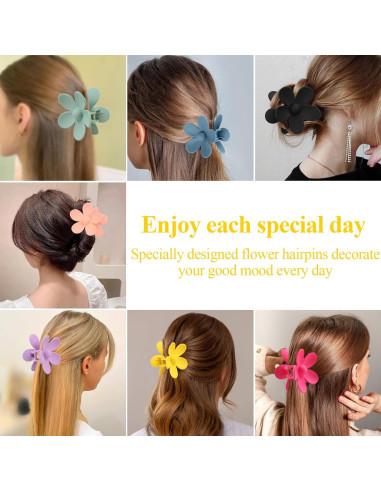Clip de Garra de Flor vivinin 10 PCS Antideslizantes para Cabello Grueso