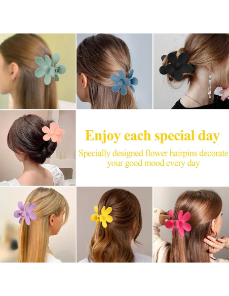 Clip de Garra de Flor vivinin 10 PCS Antideslizantes para Cabello Grueso