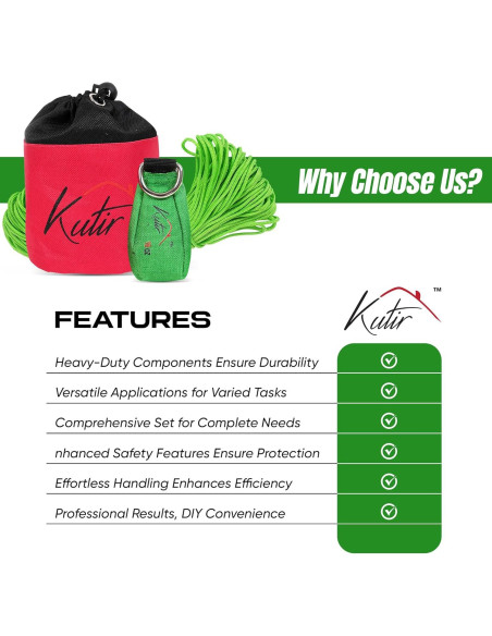 Kit de peso y línea de lanzamiento Kutir 0,45 kg 45,72 m