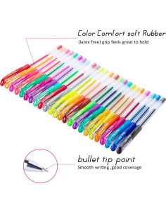 Bolígrafos de Gel Brillante Aen Art - 24 Colores Punta Fina 2