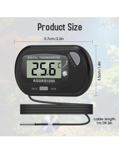Termómetro Digital LCD para Acuario THLEVEL - 3 Unidades 2