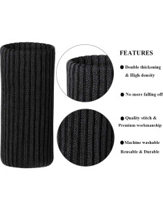 24 Protectores de Patas de Silla UrsoKuz - Calcetines Negros 2
