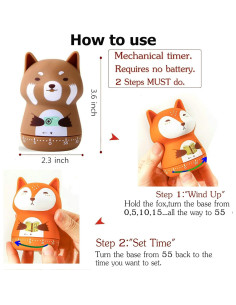 Temporizador de Cocina Mecánico NUOSWEK Panda Marrón 60 Min 2