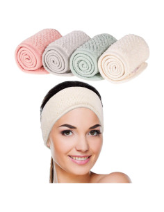 Banda Facial Spa Whaline 4 Piezas Ajustable Suave 65x8cm