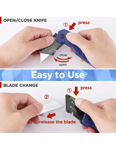 Cuchillo Utility Plegable WORKPRO Azul con 13 Cuchillas SK5