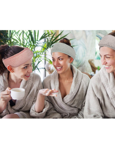 Banda Facial Spa Whaline 4 Piezas Ajustable Suave 65x8cm