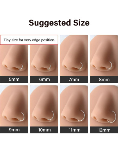 Aro de Nariz Dorado 14K 5mm 20g Hipoalergénico Unisex