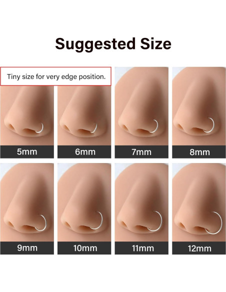 Aro de Nariz Dorado 14K 5mm 20g Hipoalergénico Unisex