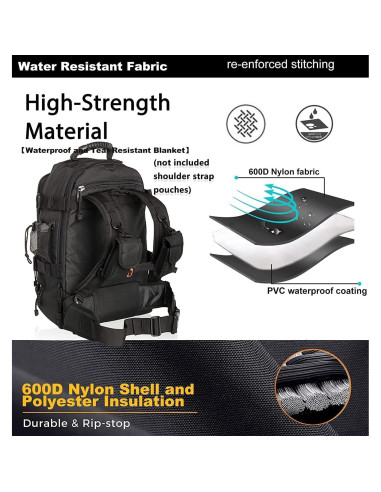 Mochila táctica militar HYKING 39-64L expandible para 3 días