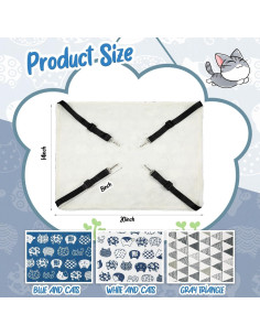 Hamaca Reversible para Mascotas BBTO 53x35 cm Suave Felpa 2