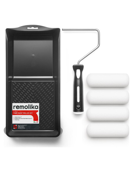 Kit de Rodillos de Pintura de Espuma Remolika 6 Piezas 4"