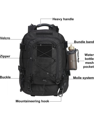 Mochila táctica militar HYKING 39-64L expandible para 3 días