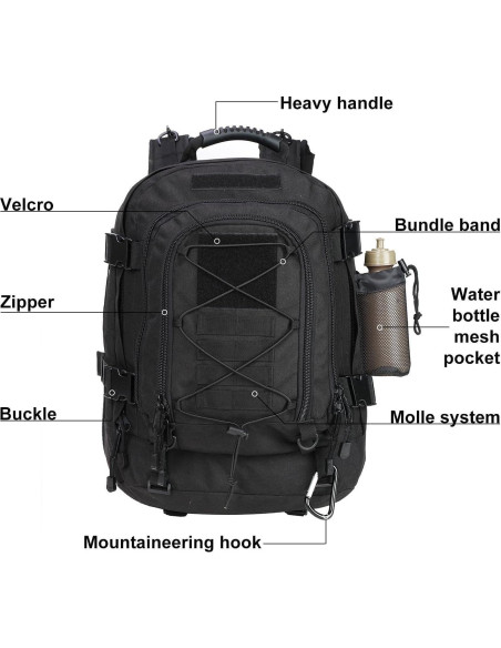 Mochila táctica militar HYKING 39-64L expandible para 3 días