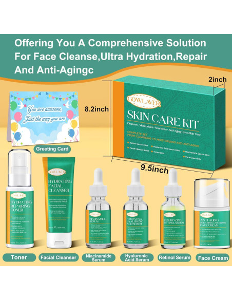Kit Cuidado Facial GOWLAVER Antienvejecimiento 6 Piezas