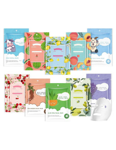 10 Mascarillas Faciales Hidratantes GUOYAOLIFU para Piel Sensible