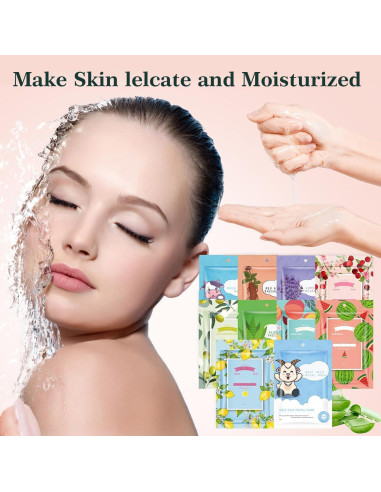 10 Mascarillas Faciales Hidratantes GUOYAOLIFU para Piel Sensible