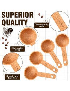 Cucharón de Madera de Haya 15ml - Cuchara Medidora de Cocina 2