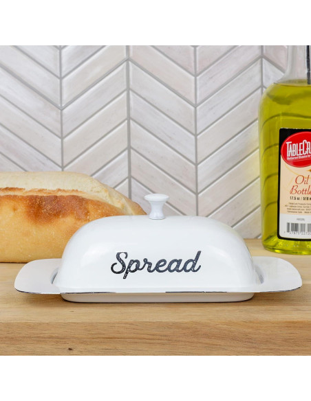 Plato de Mantequilla AuldHome Design con Tapa Blanco 22.4cm