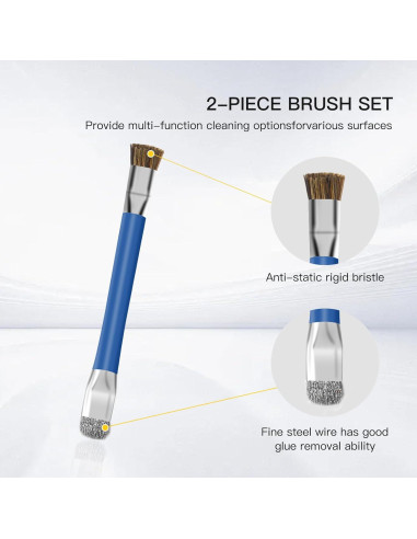 2 Cepillos de Limpieza ESD GTHUNDER para Placas Base - Azul