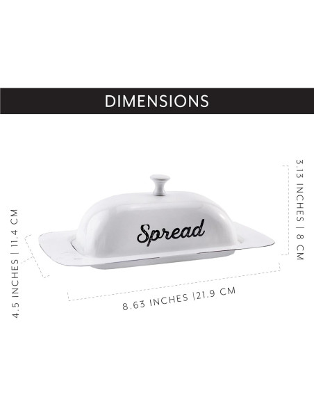 Plato de Mantequilla AuldHome Design con Tapa Blanco 22.4cm