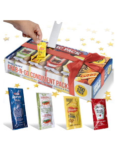 Paquete de Condimentos Shop Square - 200 Bolsitas Ketchup, Mostaza, Mayonesa y Relish